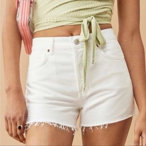 Reformation Jeans White Charlie High Rise Cotton Shorts
